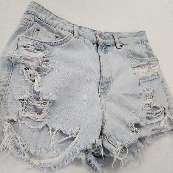 Topshop Mom Shorts High Waist Ripped Cut off's 10 - Picture 3 of 5
